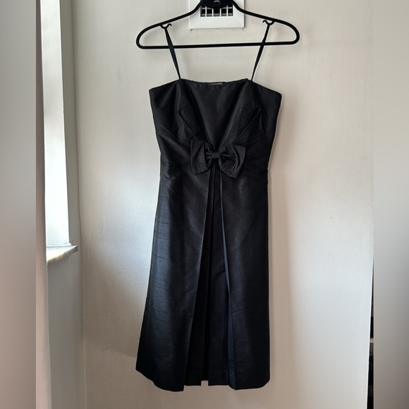 Ann Taylor 100% Raw Silk Strapless Bow Evening Dress - Picture 4 of 10
